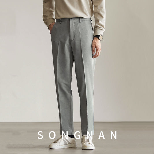 Mens Two-Tone Wrinkle-Resistant Non-Iron Business Commute Casual Dress Trousers